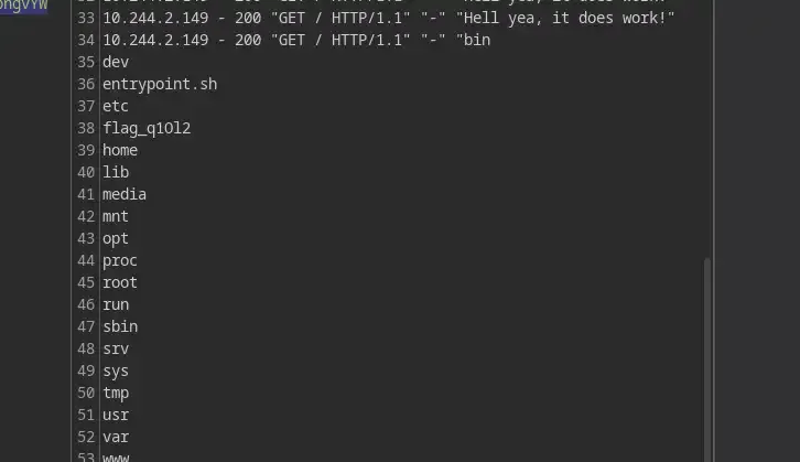 Getting name of the flag Getting the flag