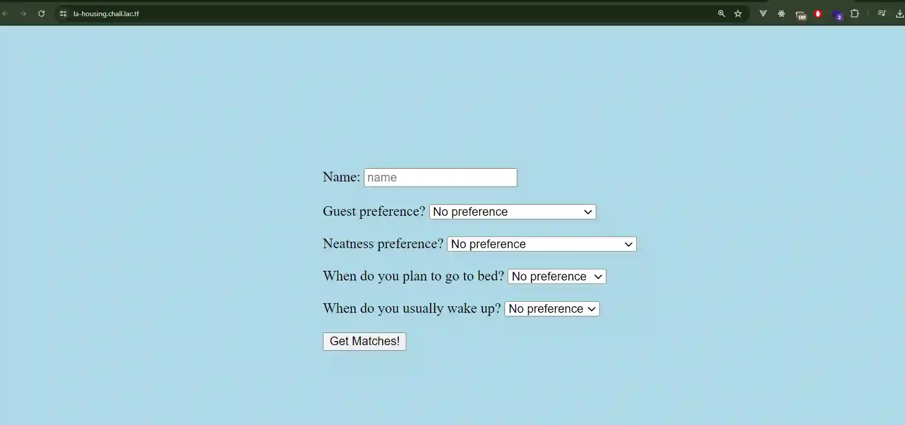 La Housing CTF UI for La-Housing challenge